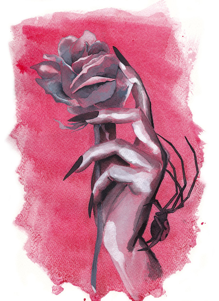 Image of BLACK WIDOW ROSE // ORIGINAL PAINTNG