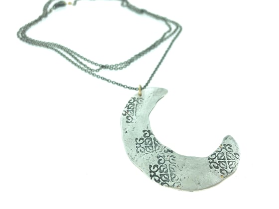 Image of Crescent moon necklace with Rumi quote