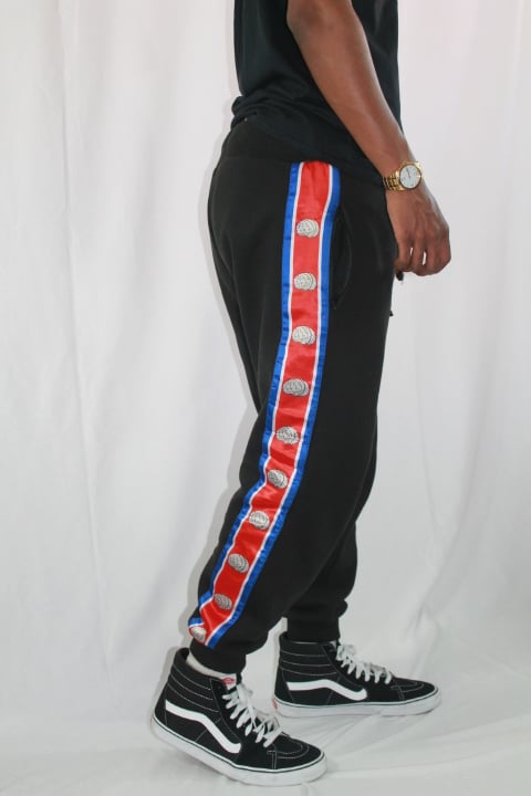 Image of Premium Fitted Joggers with Printed Side Tape