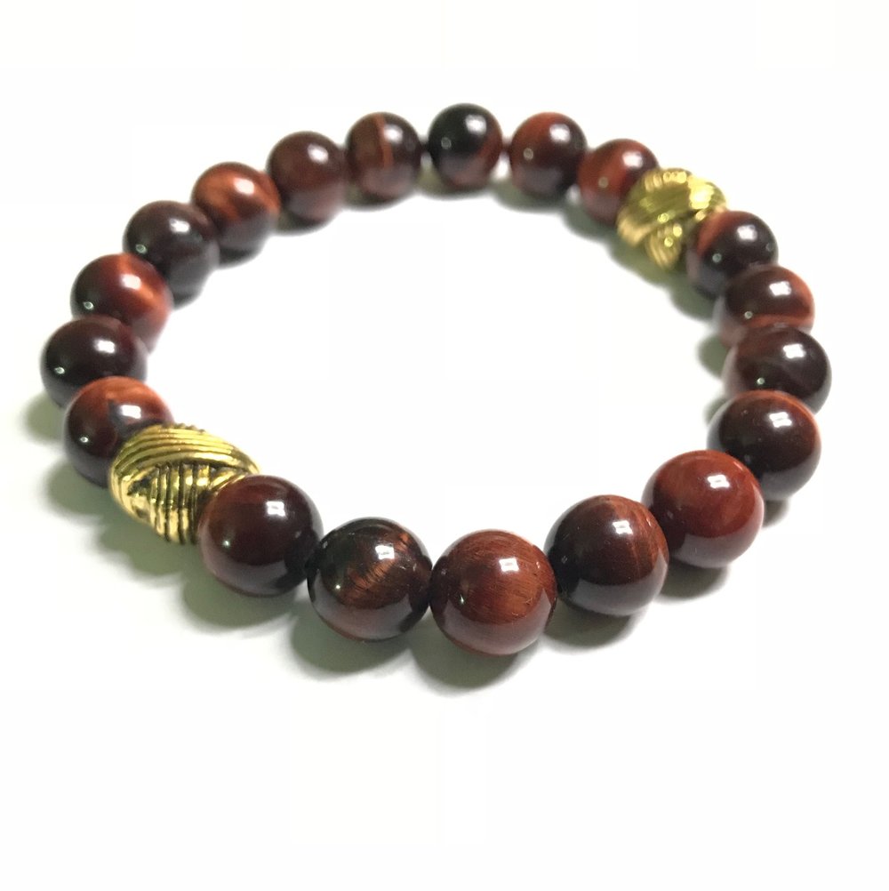 Image of Mens 10mm red tigerseye bracelet