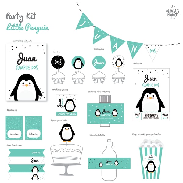 Image of Party Kit Little Penguin Impreso