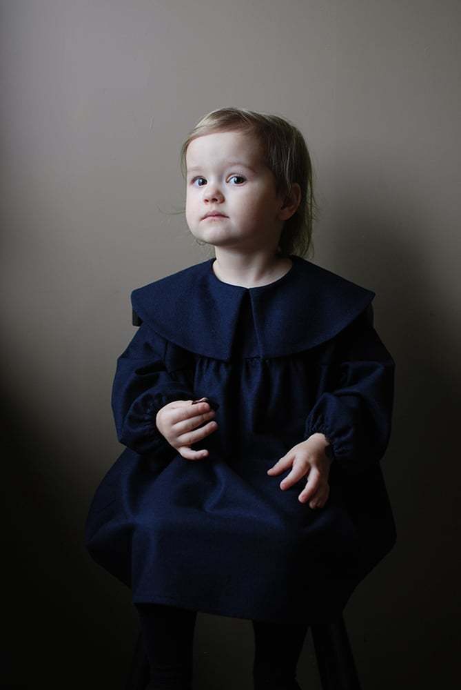 Image of bu.ku.ku navy wool dress