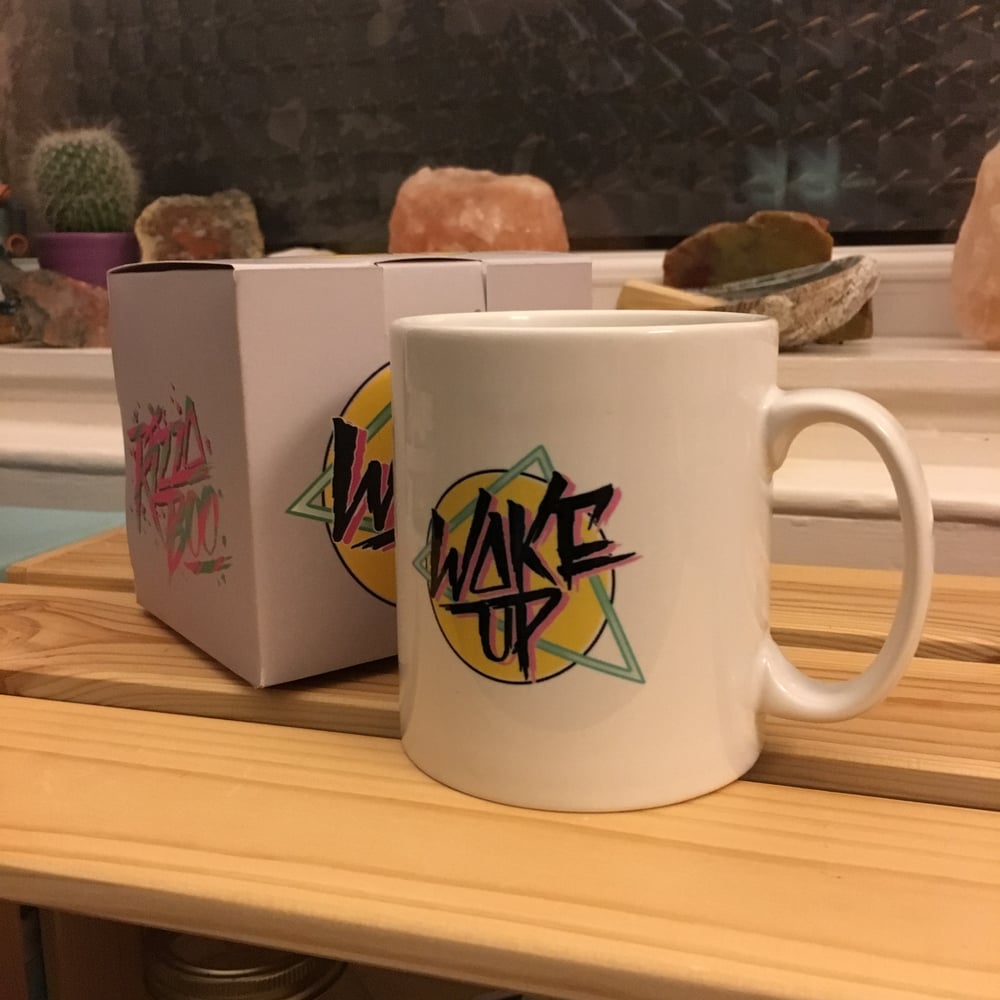 Image of Wake Up Mug with tea towel