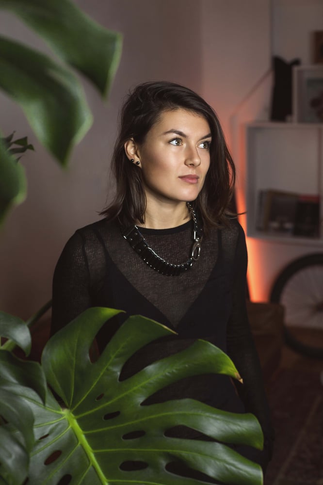 Image of Upcycled Leather Statement Necklace