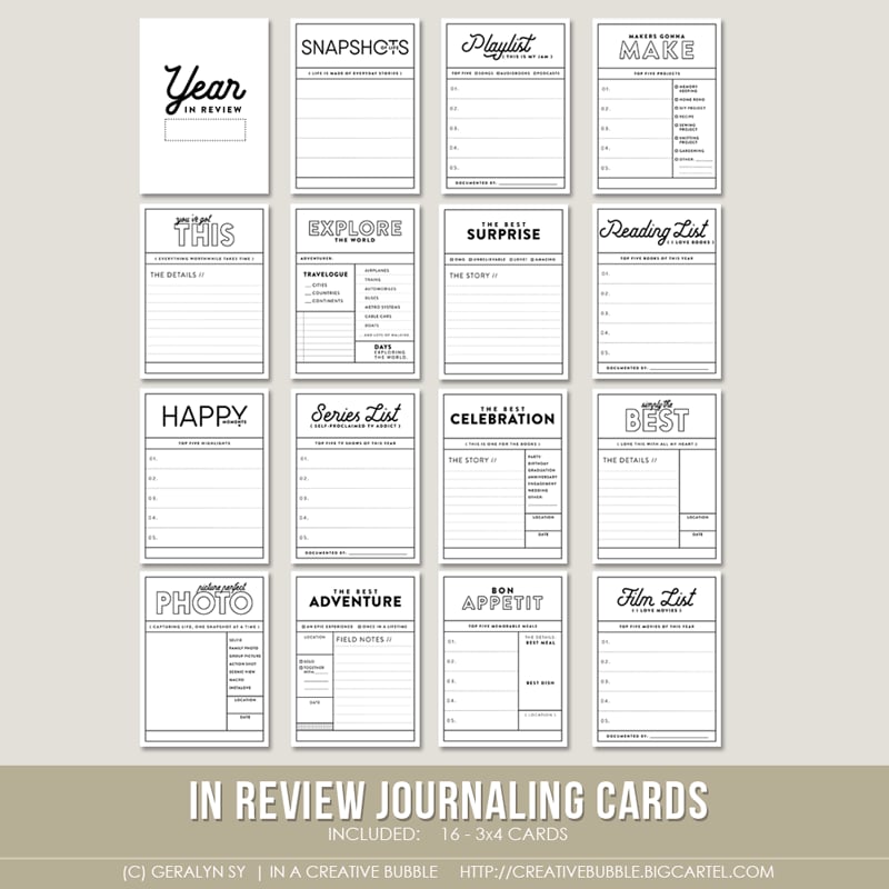 cards you printable thank (Digital) In Cards Review Creative In / Bubble Journaling a