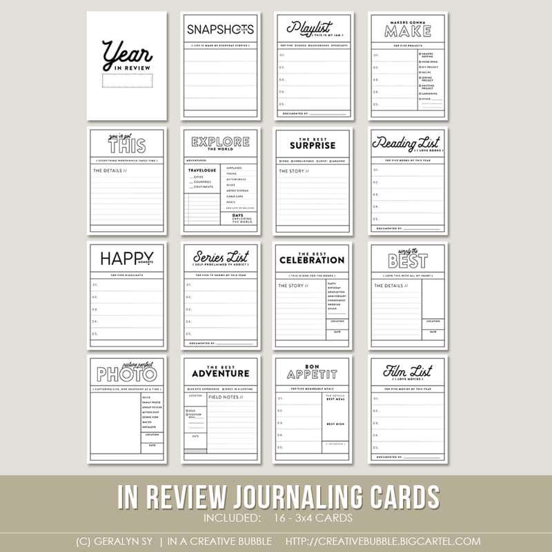 Image of In Review Journaling Cards (Digital)