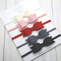 Image 2 of CHOOSE YOUR COLOUR - Medium (3.5") Felt Bows on Clips or Headbands 