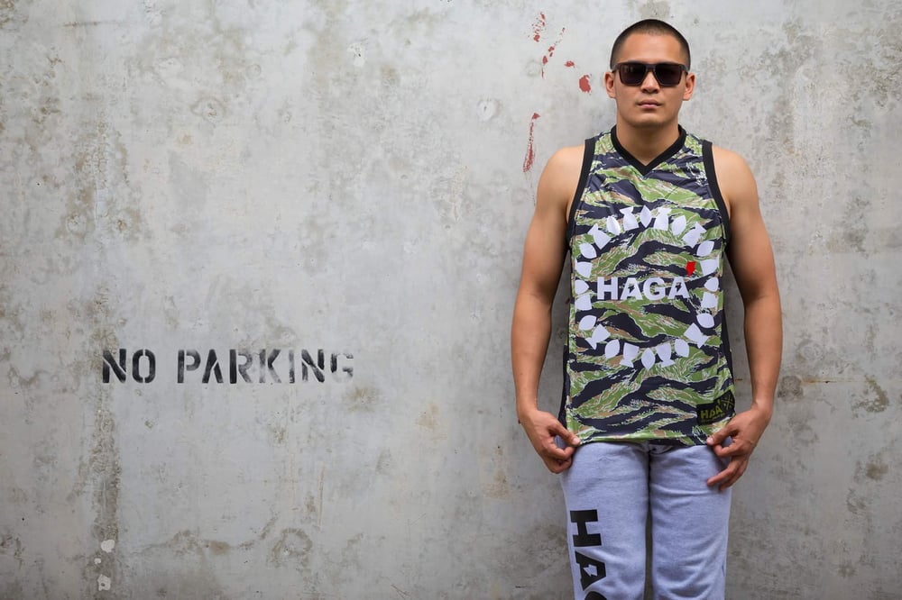 Image of TIGER CAMO LATTE AND SLING LOGO TANK