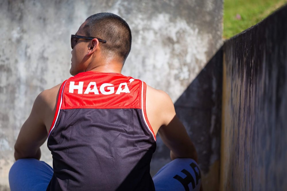 Image of RED/BLACK LATTE AND SLING LOGO TANK