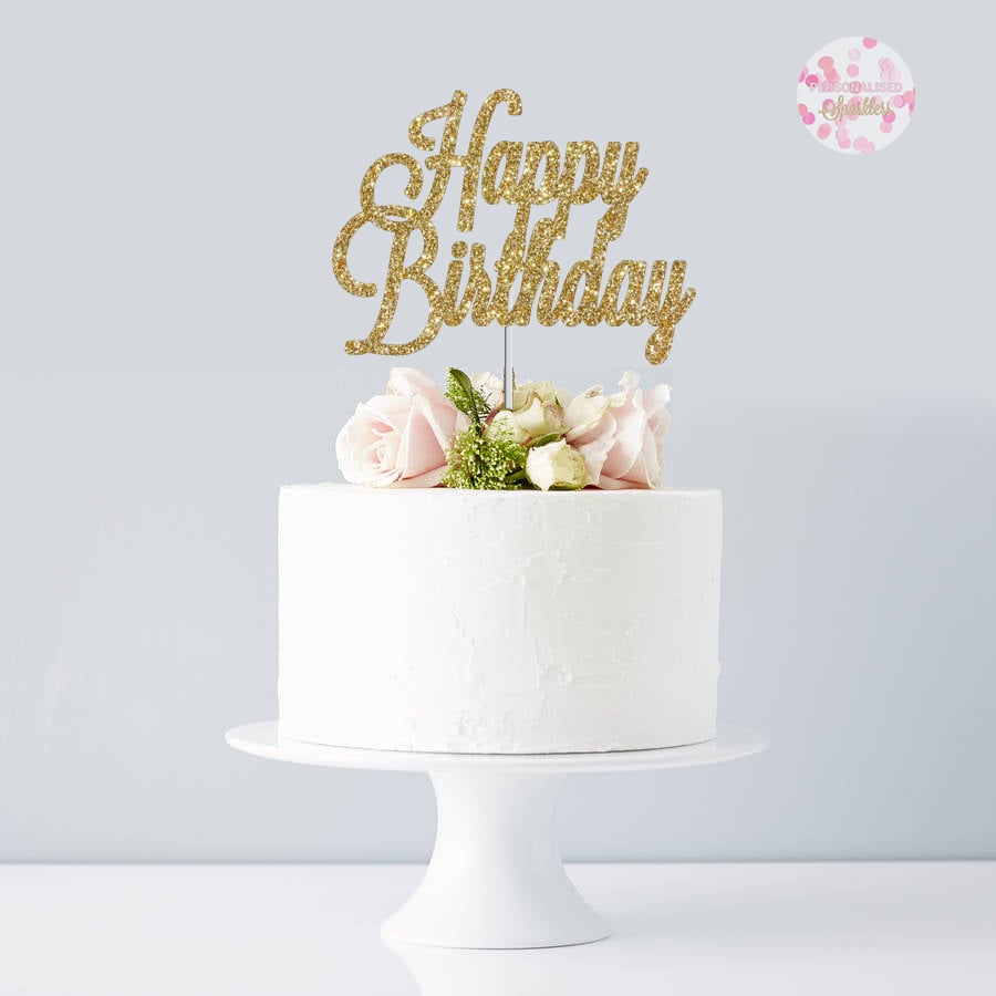 Image of HAPPY BIRTHDAY CAKE TOPPER