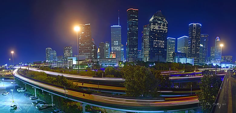 Image of Go Astros Downtown Houston Cityscape