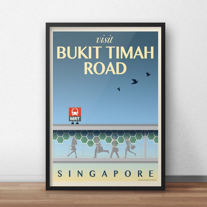 Image of Bukit Timah Road Vintage-Style Travel Poster