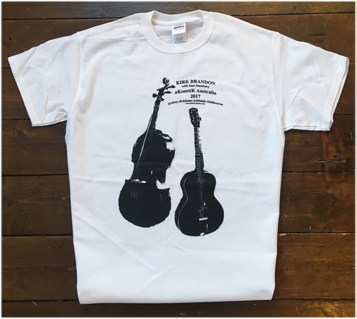 KIRK BRANDON aKoustiK 2017 Austrailia Tour T-Shirt on White