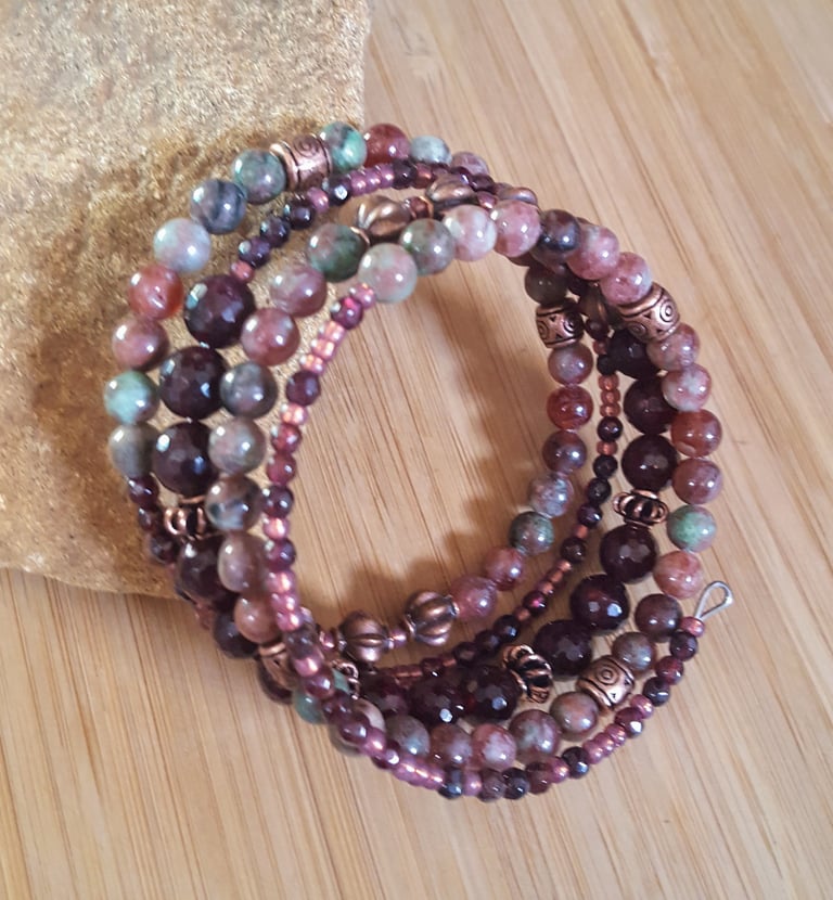 Garnet Stacking Wrap Bracelet Image 2