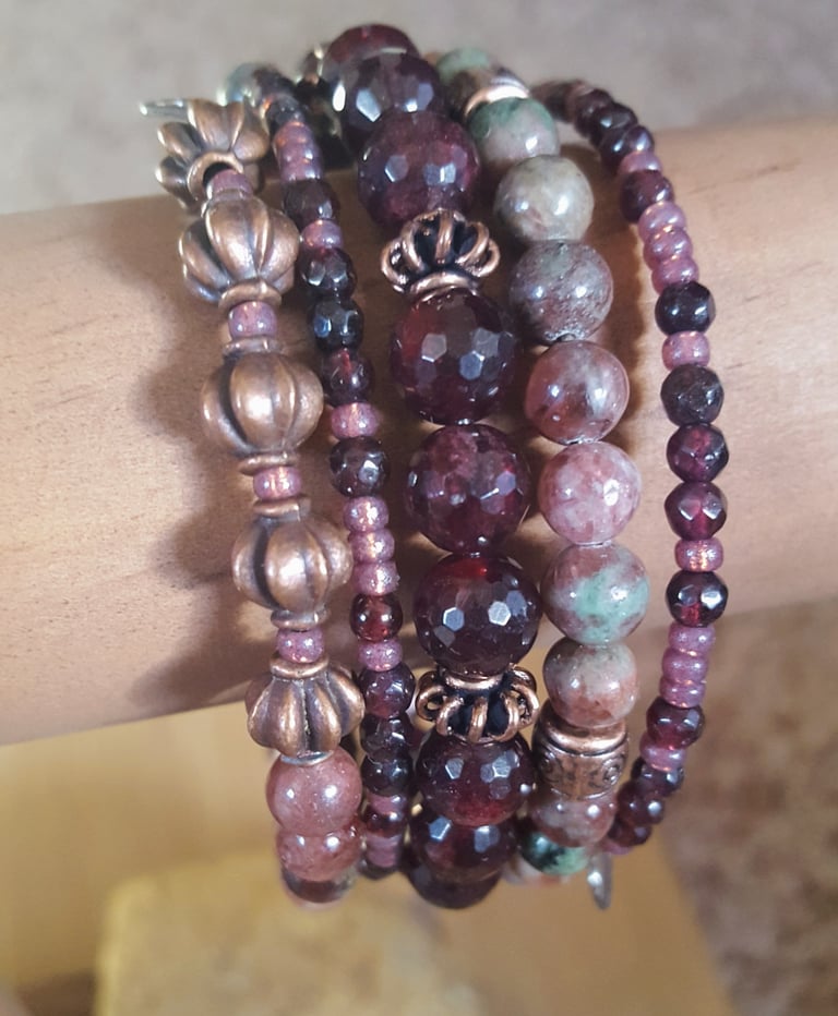 Garnet Stacking Wrap Bracelet Image 3