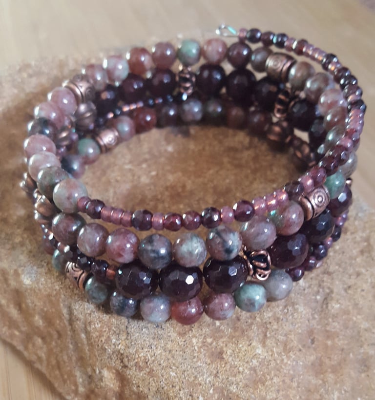 Garnet Stacking Wrap Bracelet Image 4