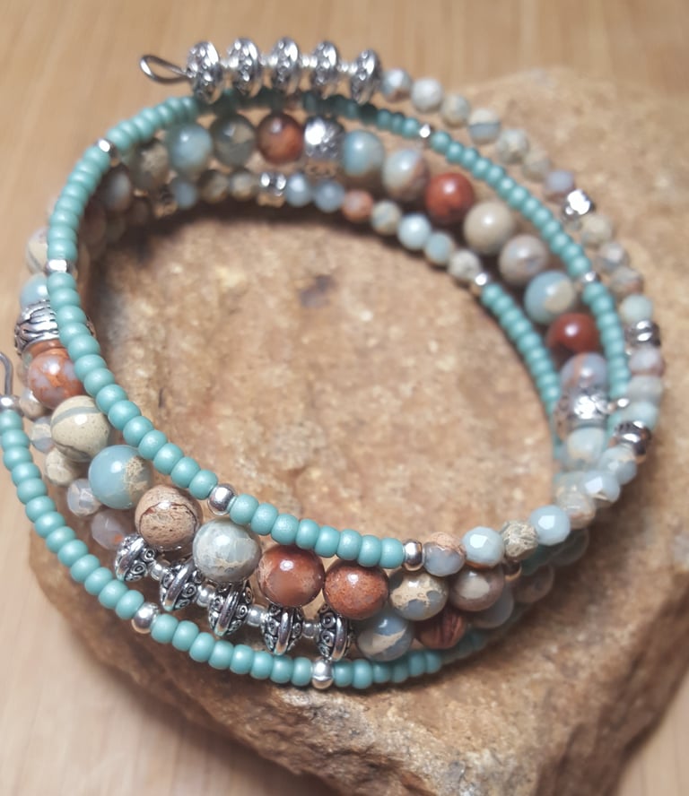 Jasper Gemstone Wrap Bracelet Image 3