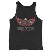 Image 5 of Red and Black Logo Unisex Tank Top