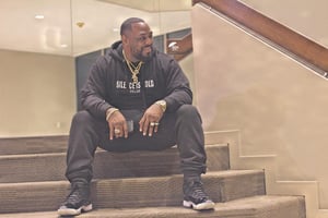 Image of White Logo | Black Hoodie & Jogger