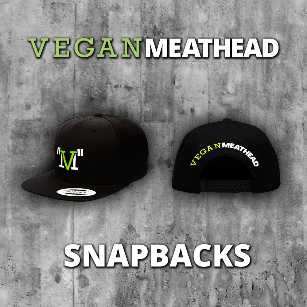 Image of Vegan Meathead Snapback Hat (embroidered logo)
