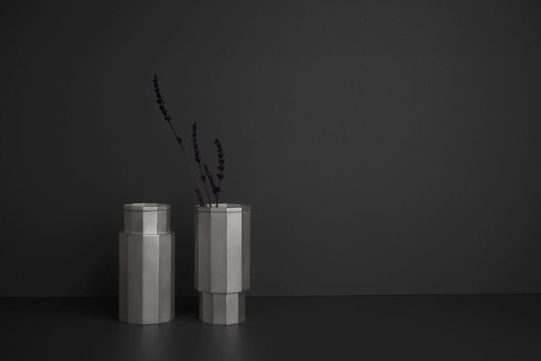 Image of Nonagonal 925 Silver Vase (Exhibition Work)
