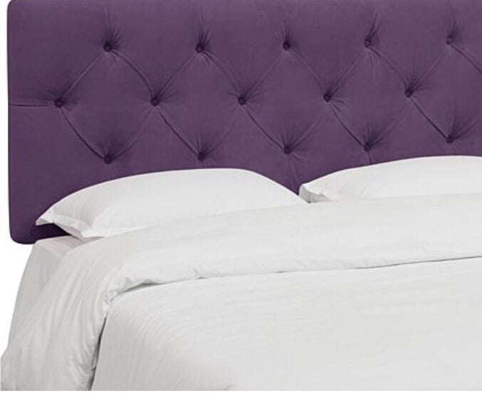 Image of Skyline Furniture Diamond Tufted Velvet Headboard - Queen 488-332
