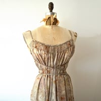 Image 2 of eco print silk tissue peasant dress