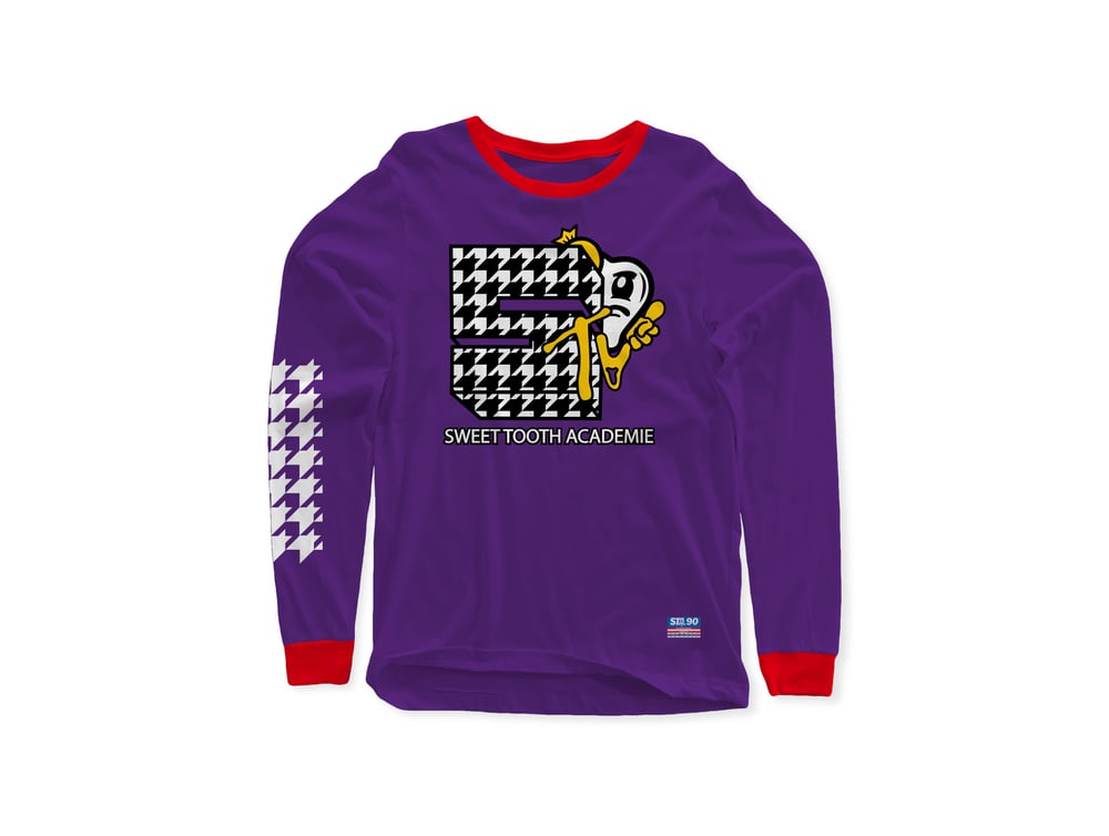 Image of STA TV PURPLE AND RED LONG SLEEVE TEE