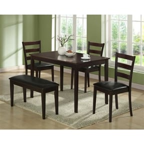 Image of 5-Piece Dining Set in Cappuccino Finish, Nice!