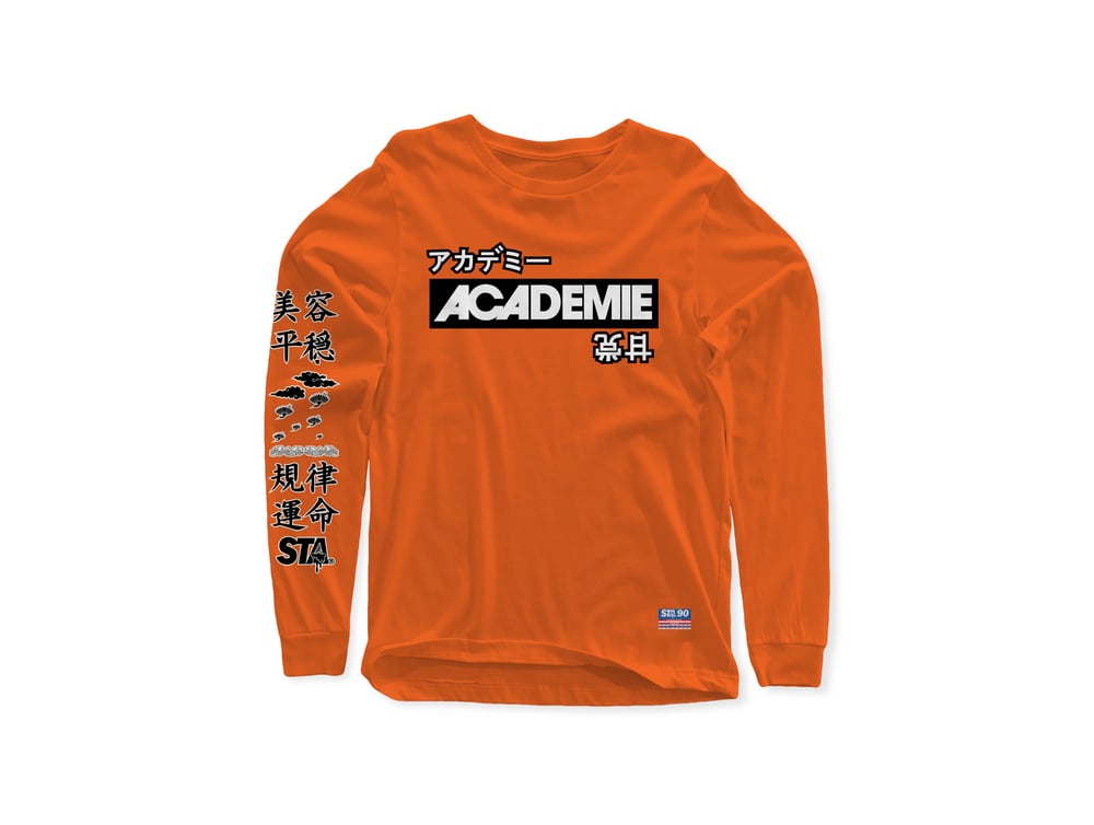 Image of ACADEMIE DESTINY ORANGE LONG SLEEVE TEE