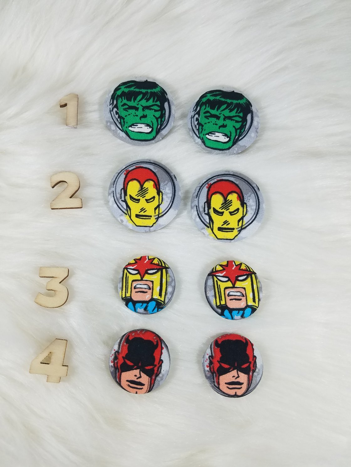 Image of Marvel Button Earrings #2