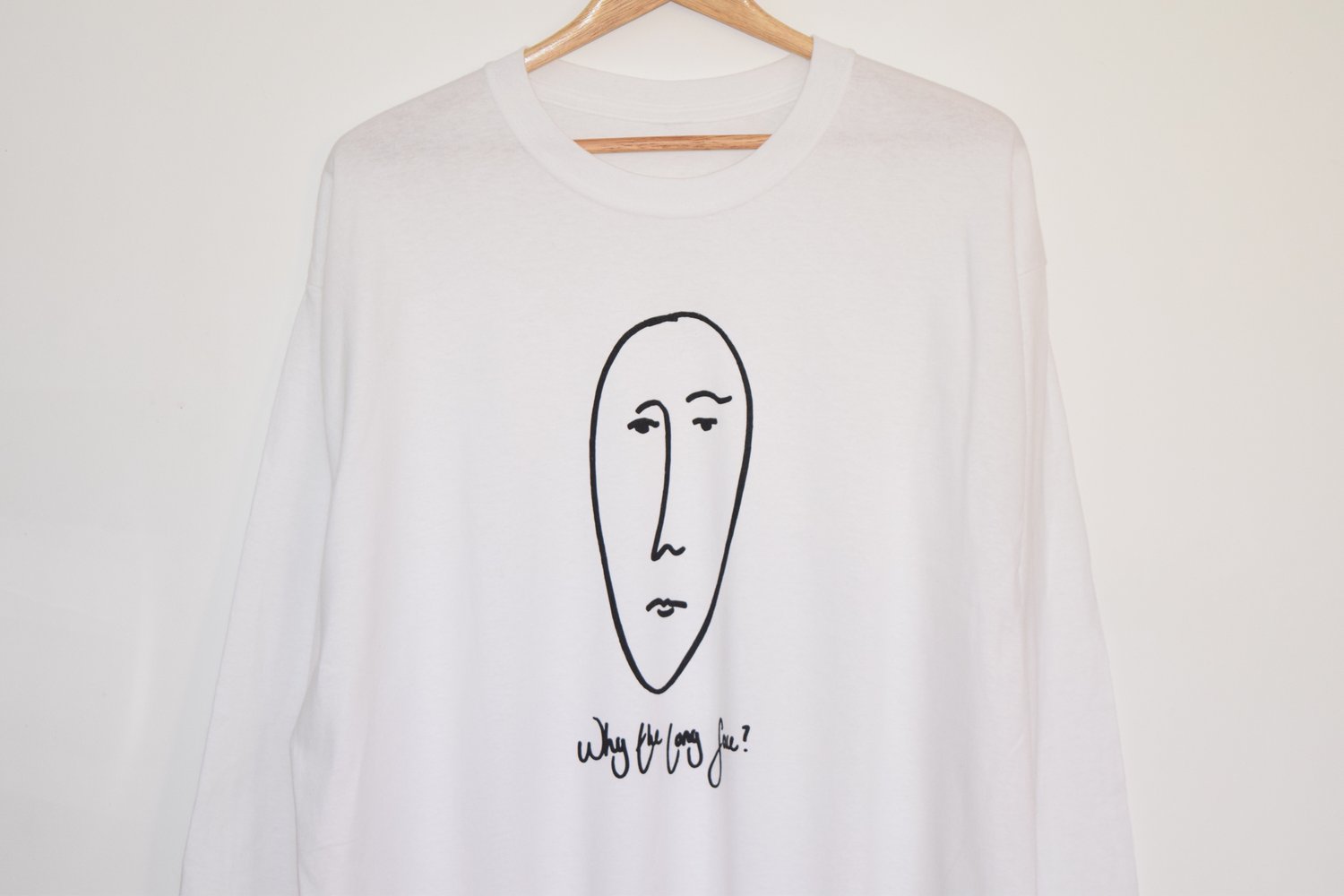 Image of Long Sleeve Why The Long Face Tee in White