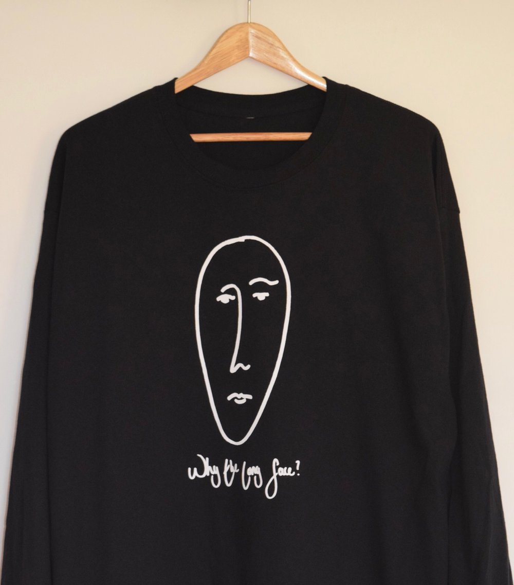Image of Long Sleeve Why The Long Face Tee in Black