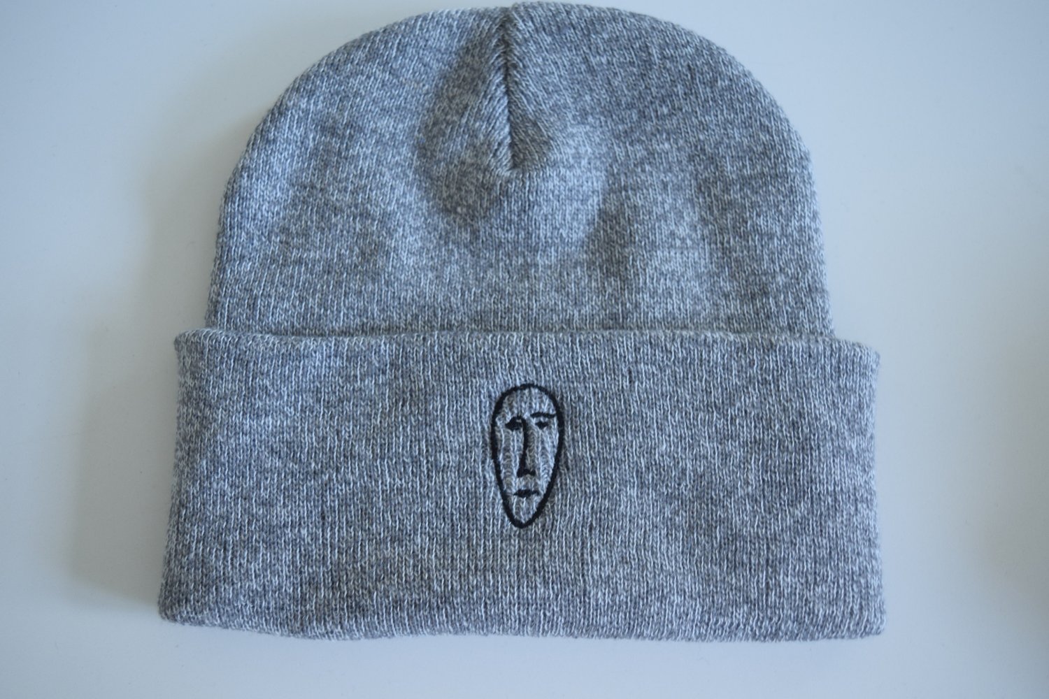 Image of Long Face Beanie in Grey