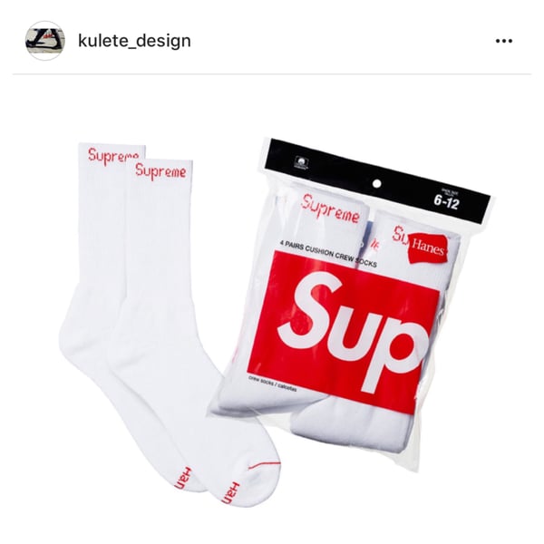 Image of Supreme x Hanes Crew Socks WHITE (pack of 4)