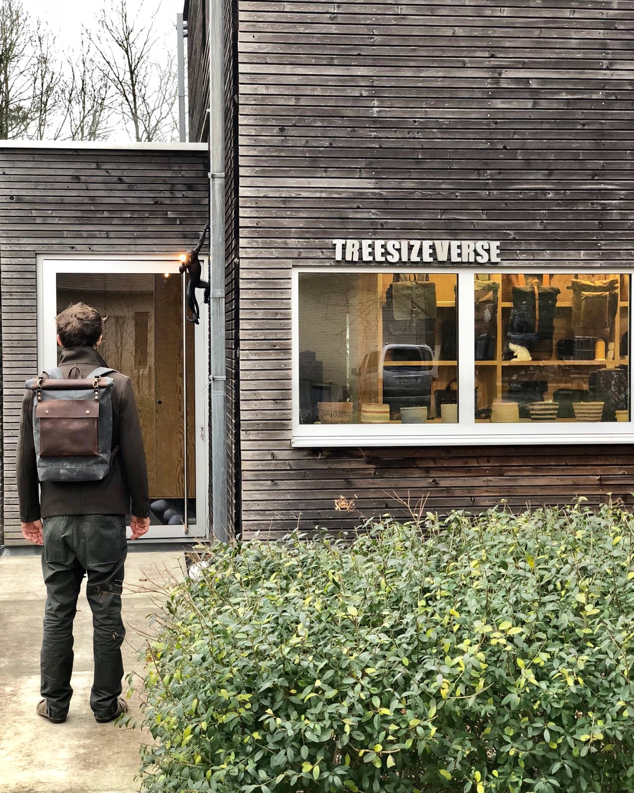 Image of Wax canvas rucksack - backpack with roll up top and double waxed bottem COLLECTION UNISEX