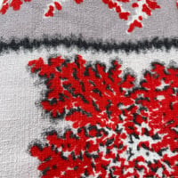 Image 4 of Grey Red Sprig Barkcloth Knitting Bag