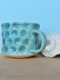 Image 2 of Shell Mug, Turquoise Spirals - 12oz