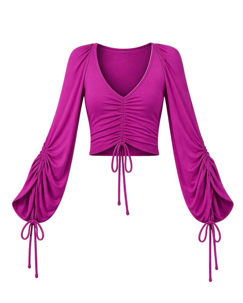Image of Misa Ruched Top in Mulberry Fuchsia