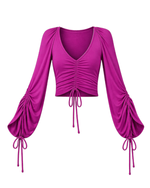 Image of Misa Ruched Top in Mulberry Fuchsia