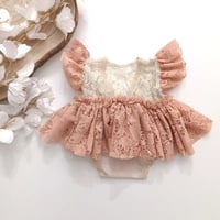 Image 4 of Newborn girls body-dress |Tamia | orange | cream