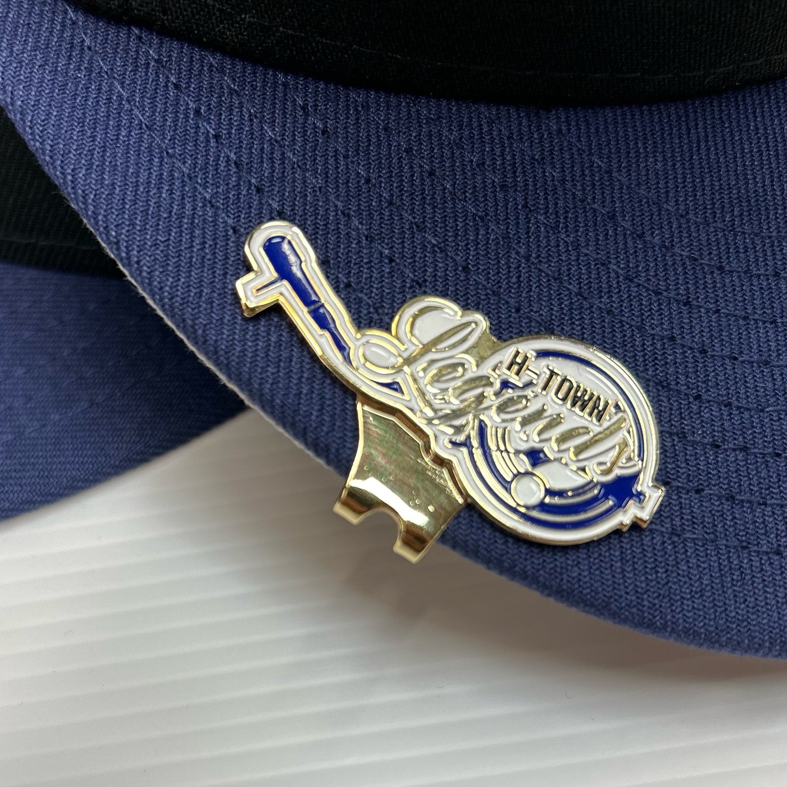 New Era 59Fifty Black Navy Gold w/ H-Town Legends Blip included