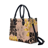 Image 2 of Women's PU Leather Anthurium Pastel Print Handbag