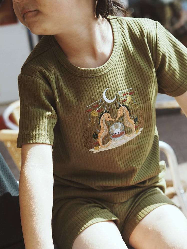 Image of  Belle & Bee Collaboration - Forest Green short sleeve tshirt