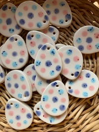 Image 8 of Small Pastel Speckled Polka Dot Hanging Eggs (set of 2)