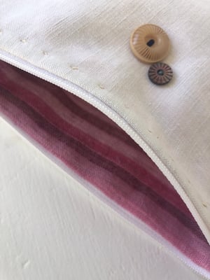 Image of estelle vintage french linen & button pouch 