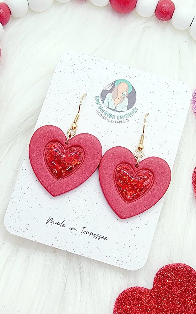 Image of Ruby Heart Dangles