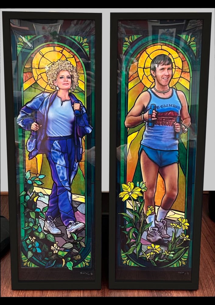 Image of FRAMED Set of “Abit of huffy puffy” in two BLACK frames.