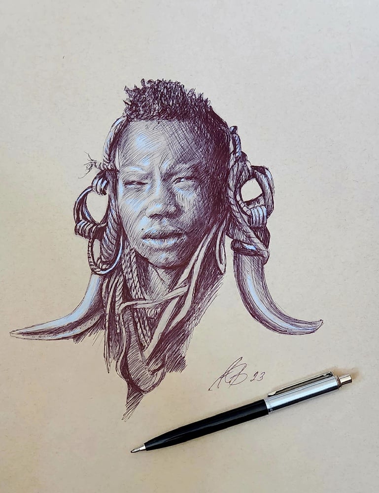 Image of Omo Valley Girl sketch