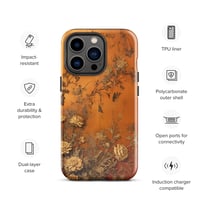 Image 20 of Baroque Goth Inspired Gold and Orange Textured Floral Look Tough Case for iPhone®